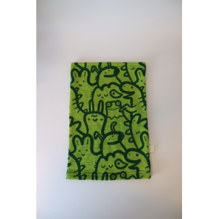 Jednowarstwowy dziecięcy komin tuba - zielone zwierzątka