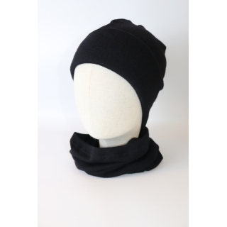 Zestaw czapka wraz z kominem -czarna