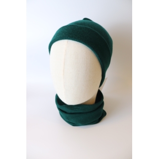 Zestaw dziecięcy czapka wraz z kominem - butelkowa zieleń