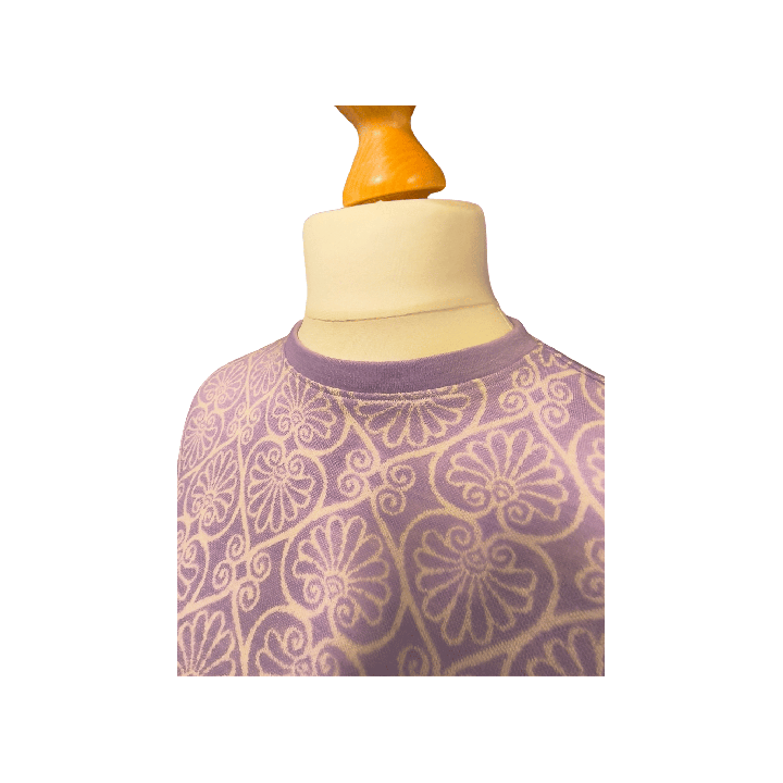 Bluza wełniana oversize fioletowa w ornamenty S/M