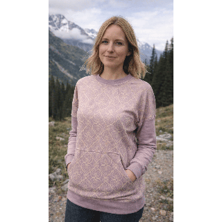 Bluza wełniana oversize fioletowa w ornamenty S/M