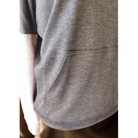 Bluza wełniana oversize czekoladowy brązowo - beżowa L/XL