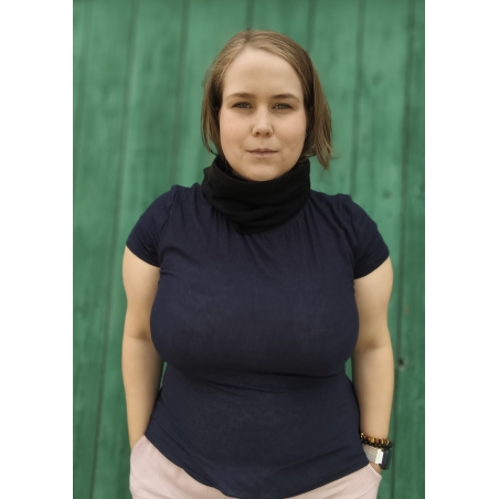 Jednowarstwowy wełniany komin tuba czarna