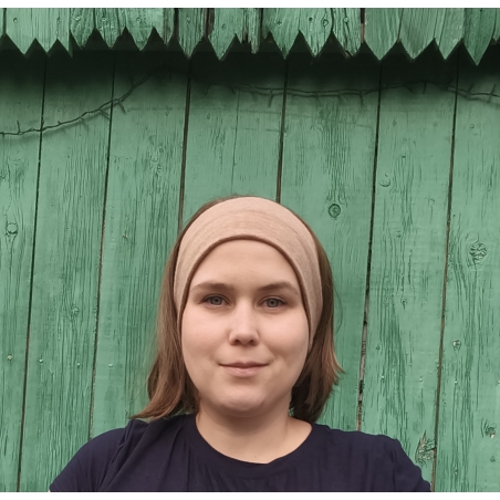 Gładka opaska merino dwuwarstwowa w kolorze trzciny cukrowej