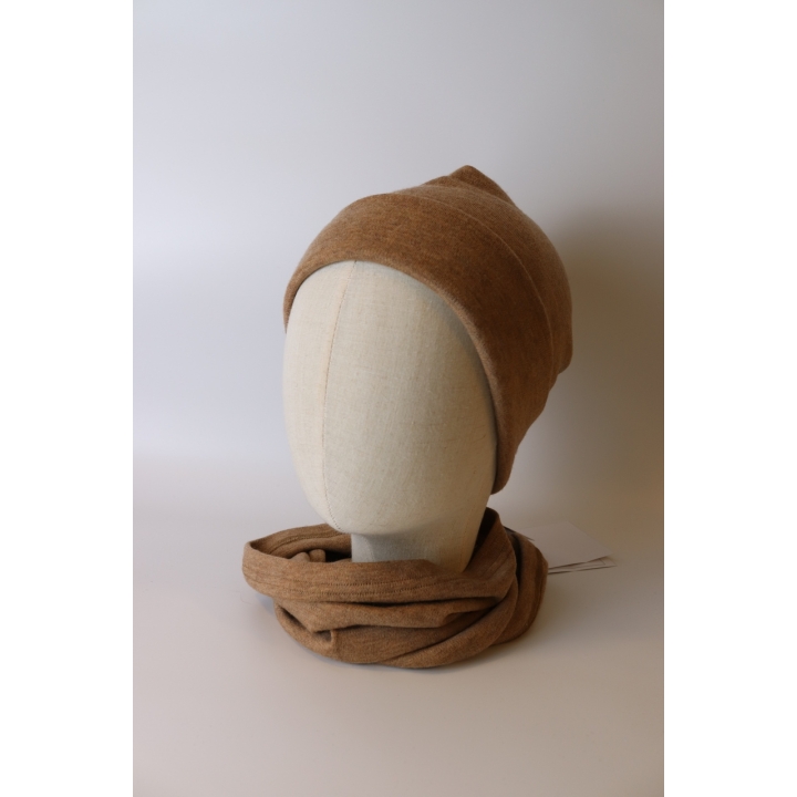 Jednowarstwowy komin tuba beżowo-karmelowy